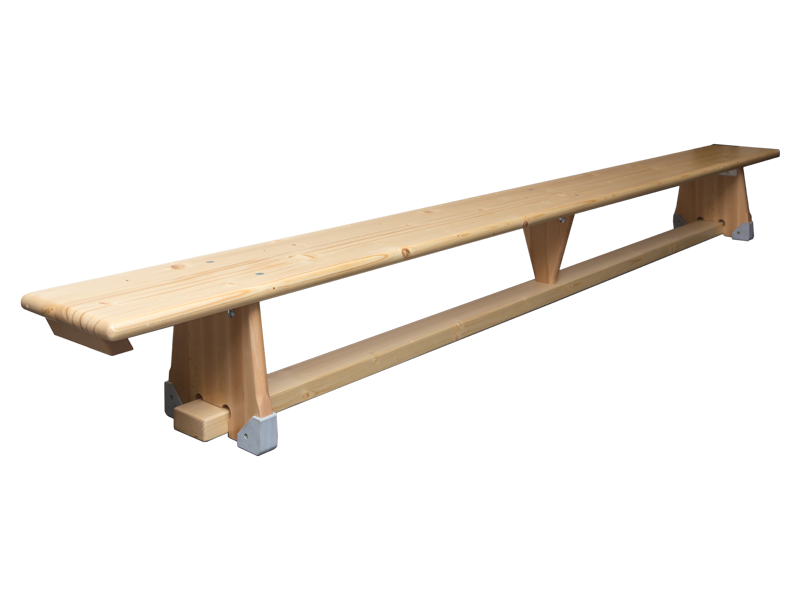 GYM BENCH, 2.0 M LONG - WOODEN BASE