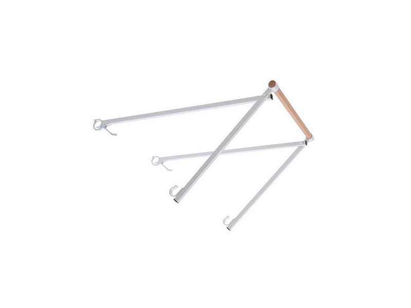 FOLDING GYMNASTIC BAR, MOUNTED ON A LADDER